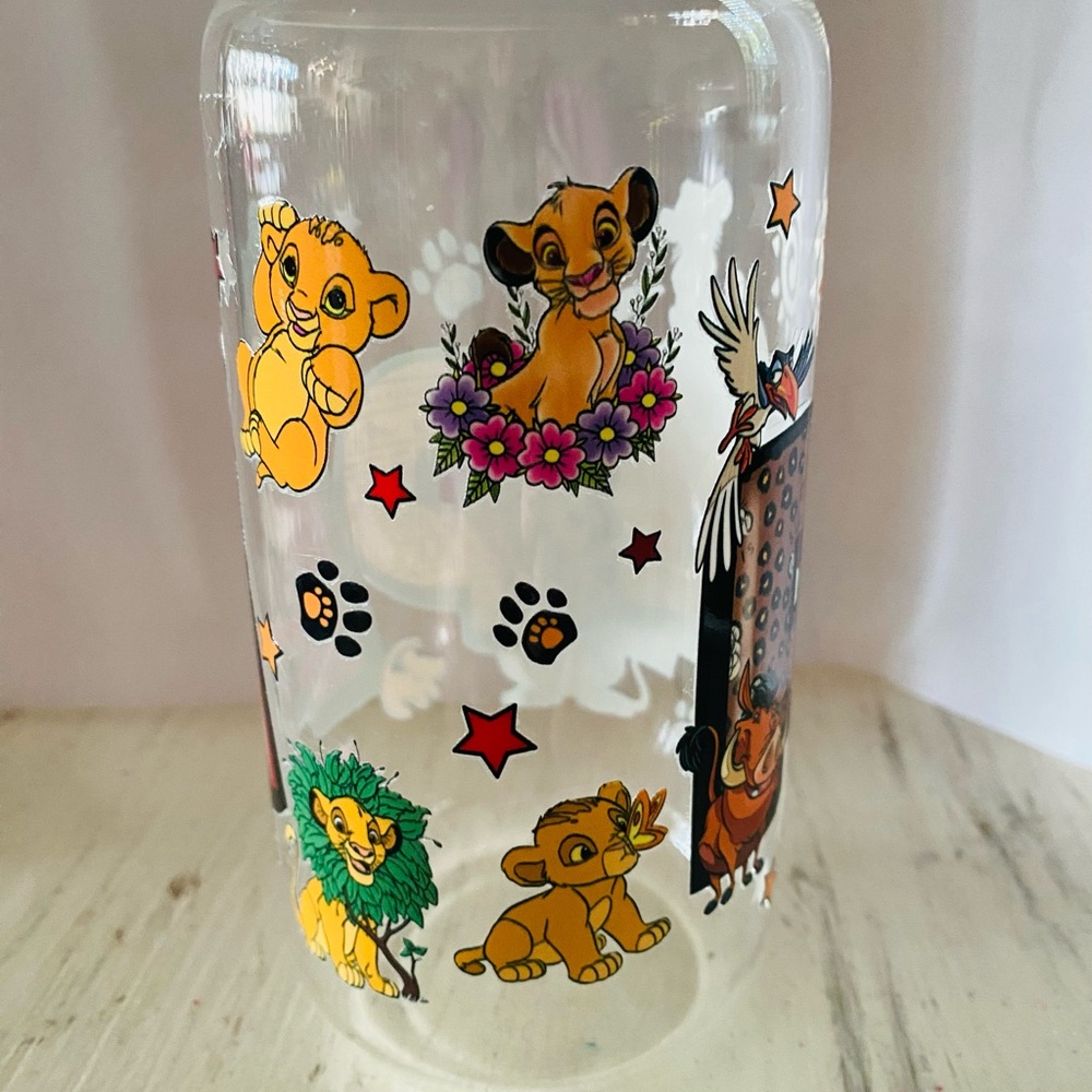 Lion King Themed Glass Tumbler